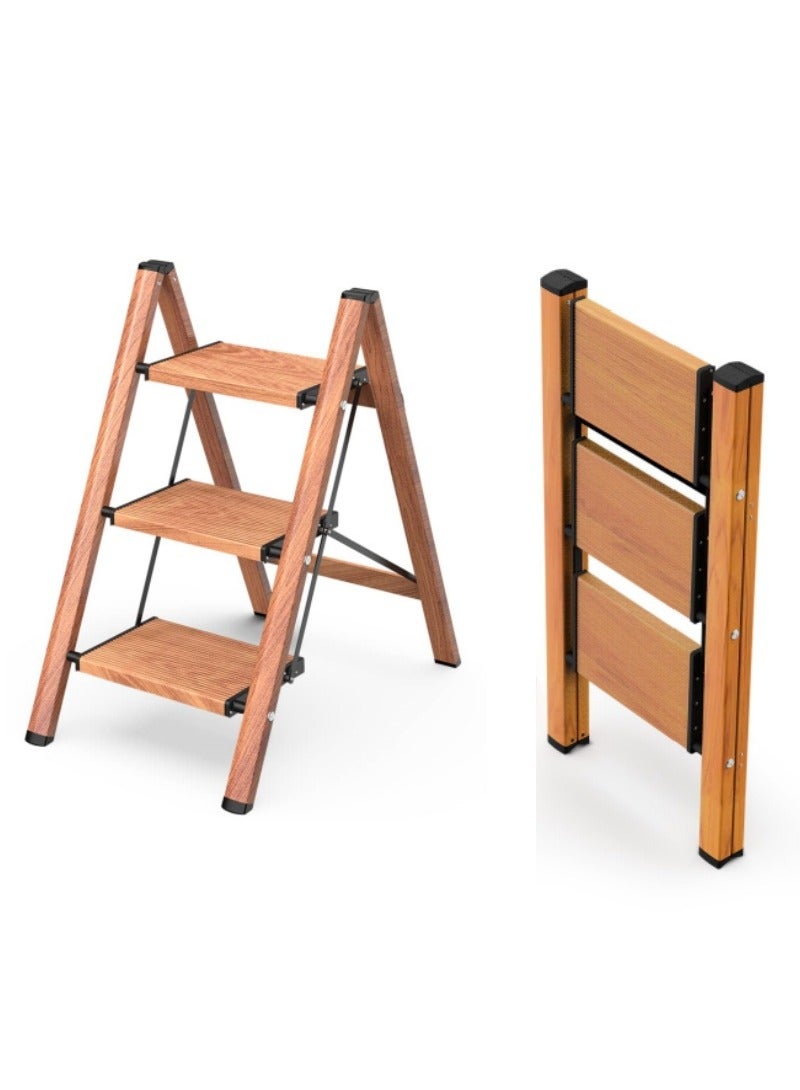 XICEN Foldable Ladder 3 Steps, Home Ladder Folding Step Stool with Wide Anti-Slip Pedal - Image 1